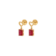 22K Love Ruby Gold Earring