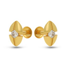 22K Fern Gold Earring