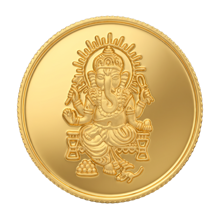 22kt 8g Lord Ganesha Gold Coin