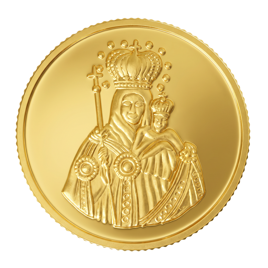 22kt 1g Mother Mary/Cross Gold Coin