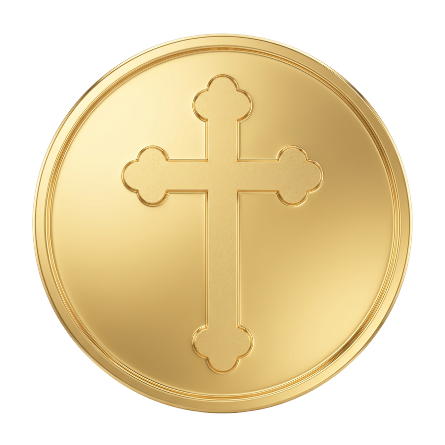 22kt 1g Mother Mary/Cross Gold Coin