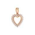 18K Heart Diamond Gold Pendant