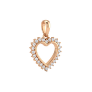 18K Heart Diamond Gold Pendant