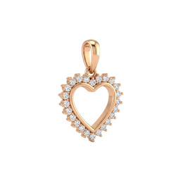 18K Heart Diamond Gold Pendant