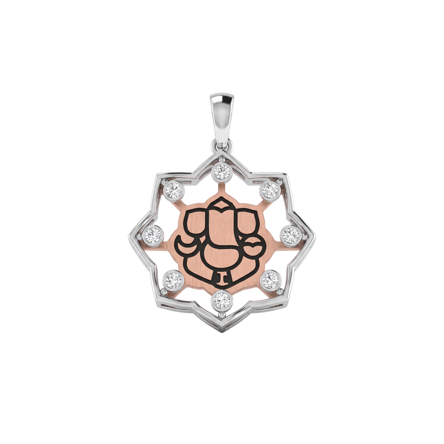 18K Ganesh Diamond Gold Pendant